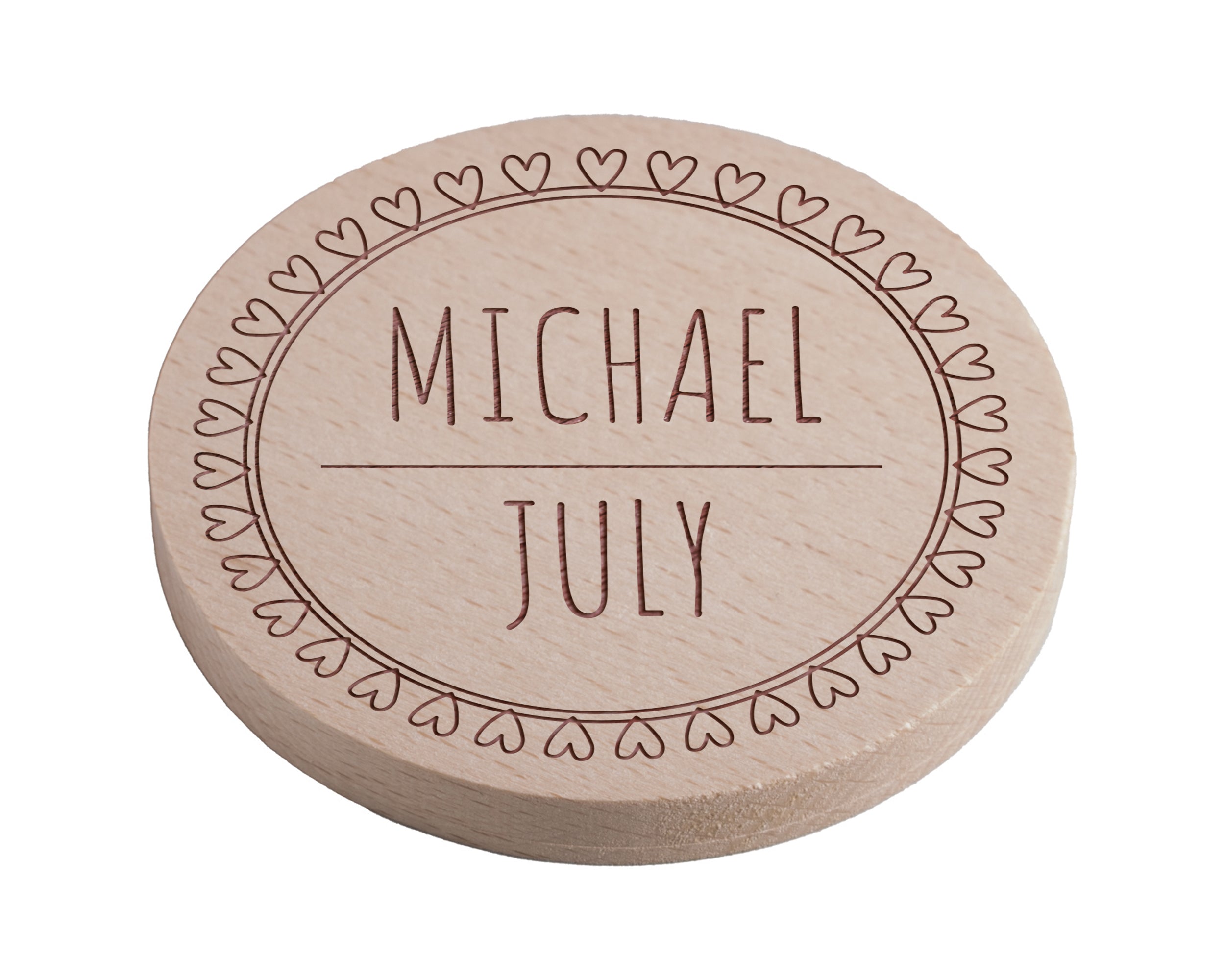 Personalised Pine Engraved Coaster Round - Patterns