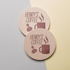 Personalised Pine Engraved Coaster Round - Big Cuppa