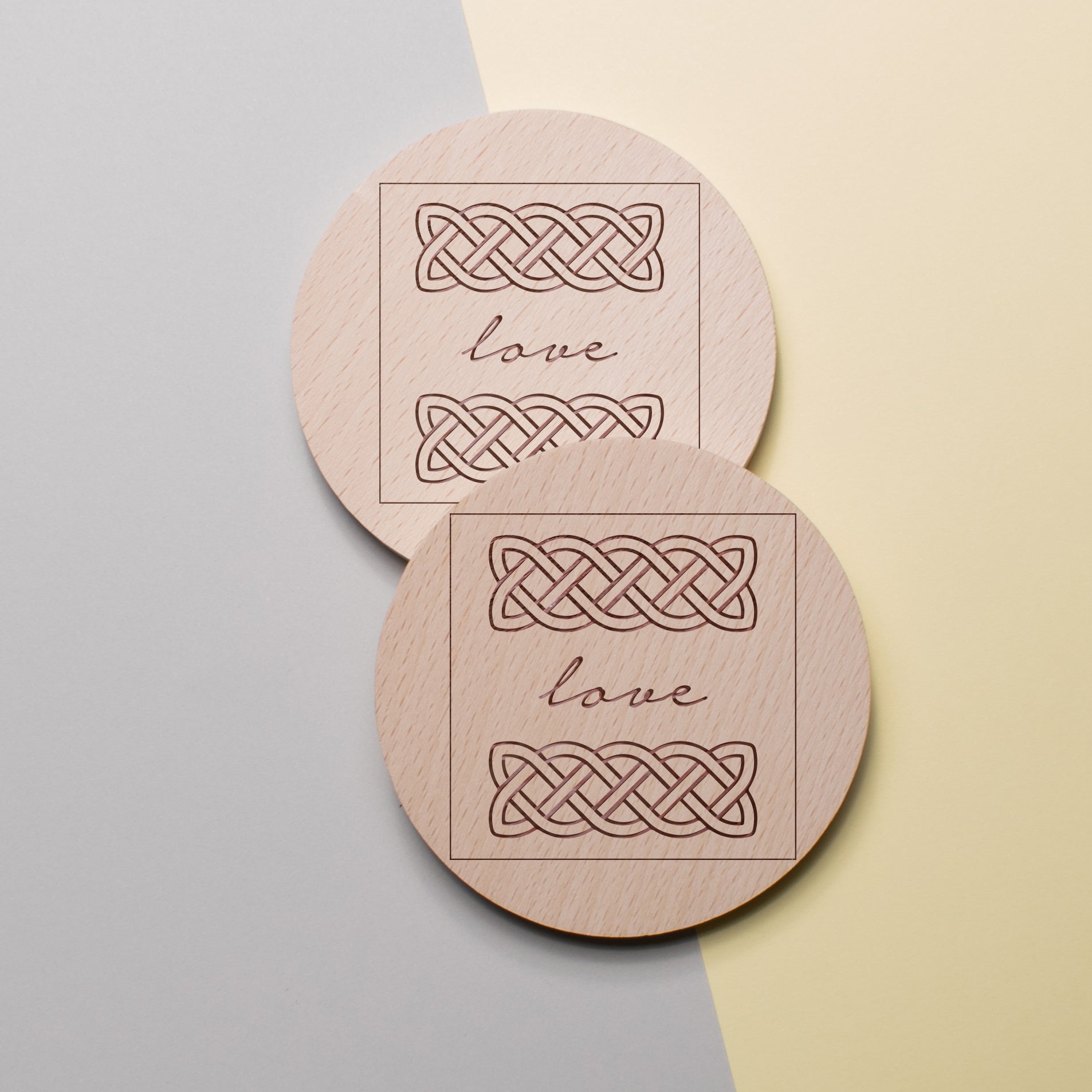 Personalised Pine Engraved Coaster Round - Norse Overlord