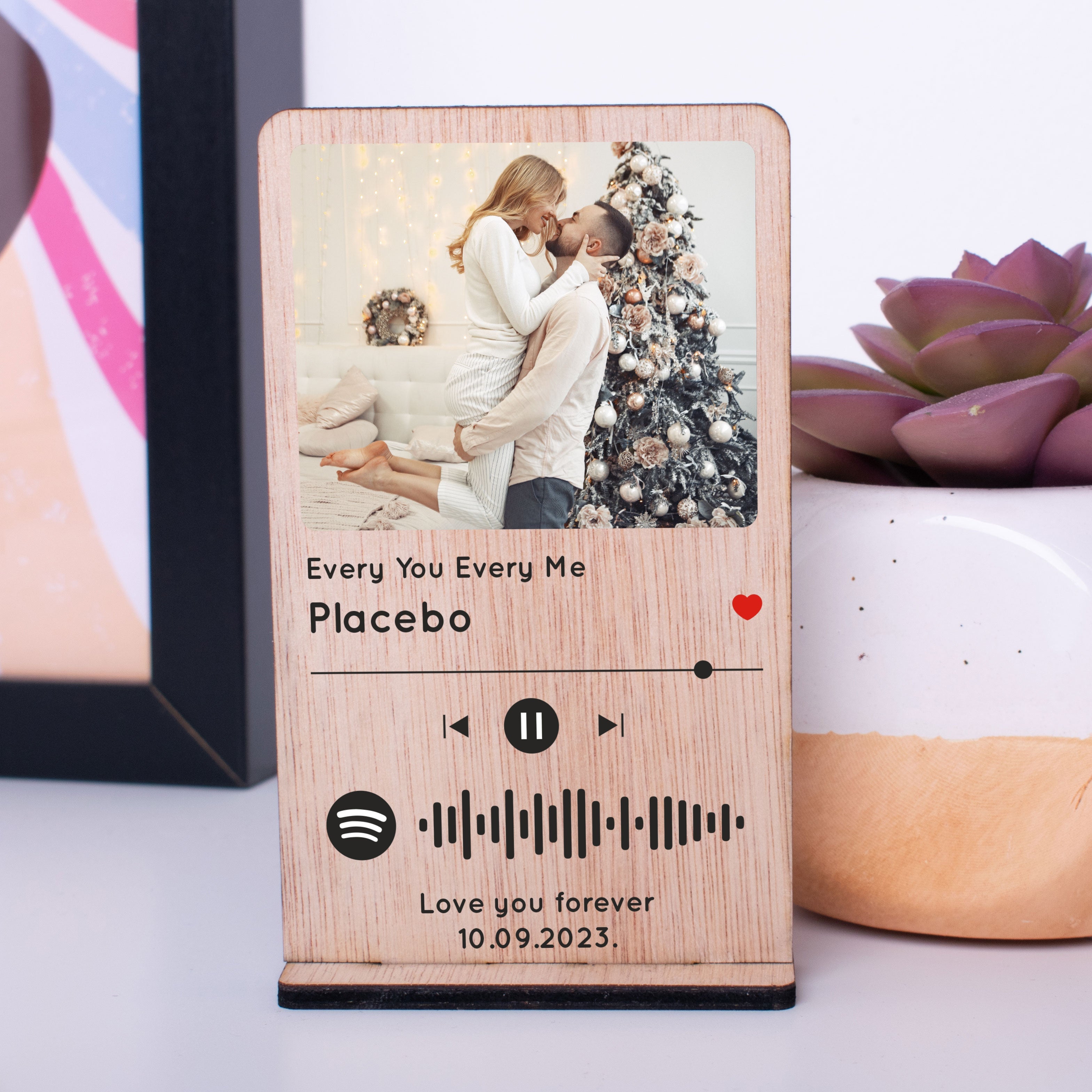 Personalised Spotify Code Acrylic Plaque, Custom Printed Acrylic Song Album Cover with Photo, Customised Music Picture Plaque