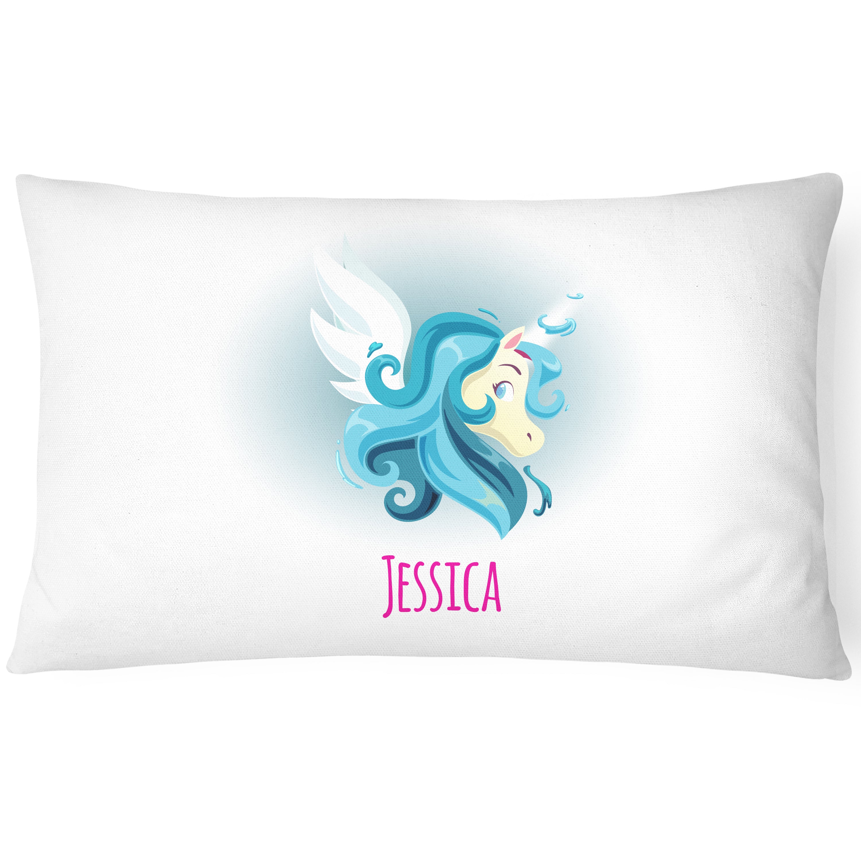 Unicorn Pillowcase Personalise - Perfect Gift - Blue