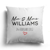 Personalised Custom Text  Design Cushion - Red Heart