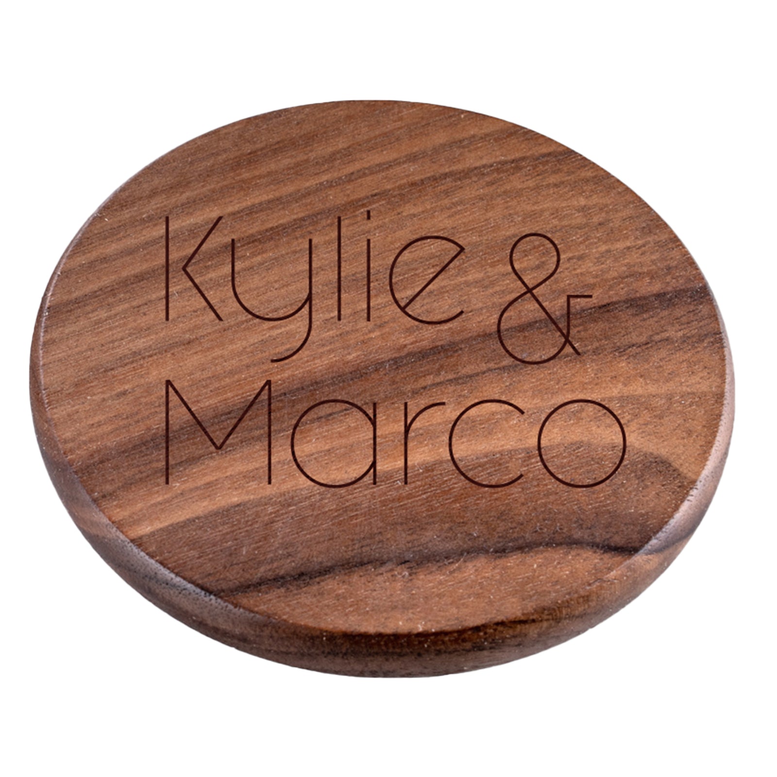 Personalised Engraved Walnut Coaster Round - Mess Free