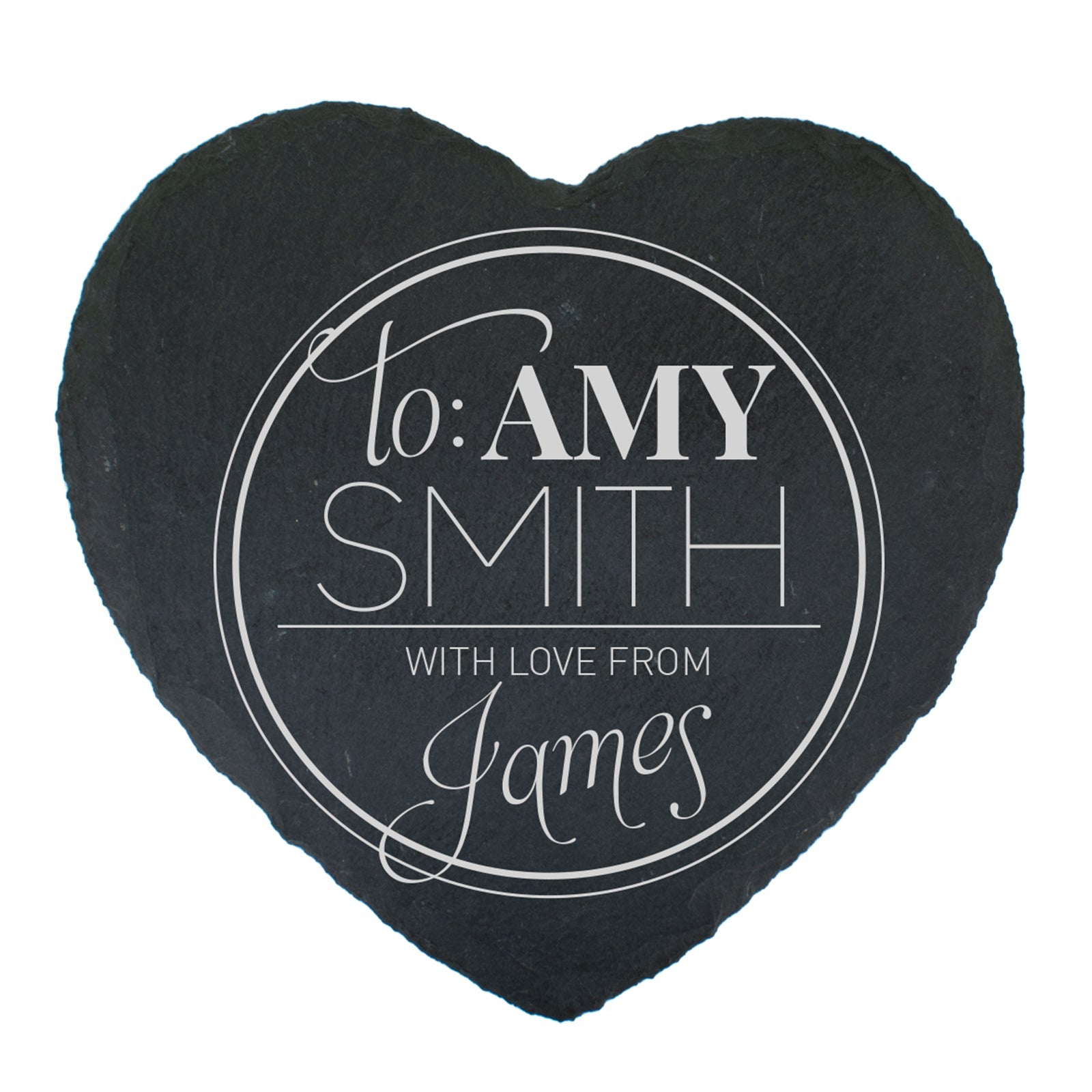 Heart Shaped Slate Coaster - Perfect Gift - Rounded
