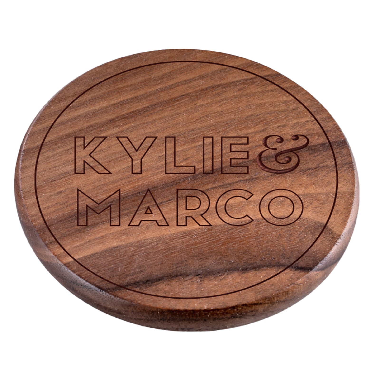 Personalised Engraved Walnut Coaster Round - No Place Like Home