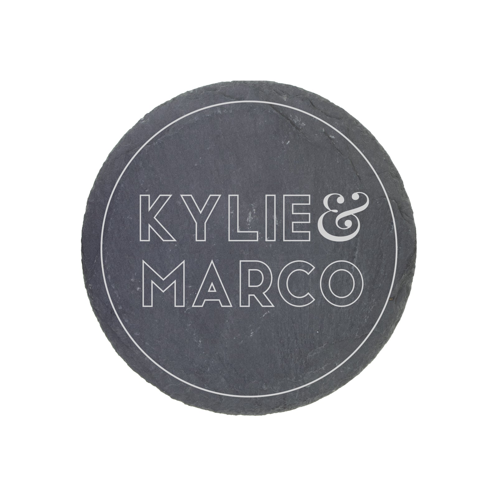 Personalised Engraved Slate Coaster Round - Special Effect