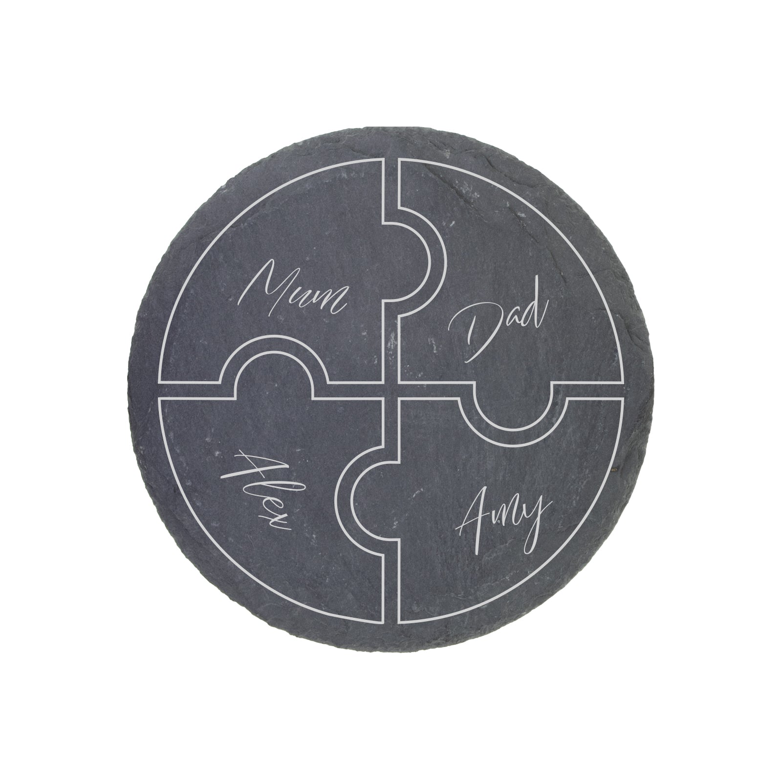 Personalised Engraved Slate Coaster Round - Norse Quadrants
