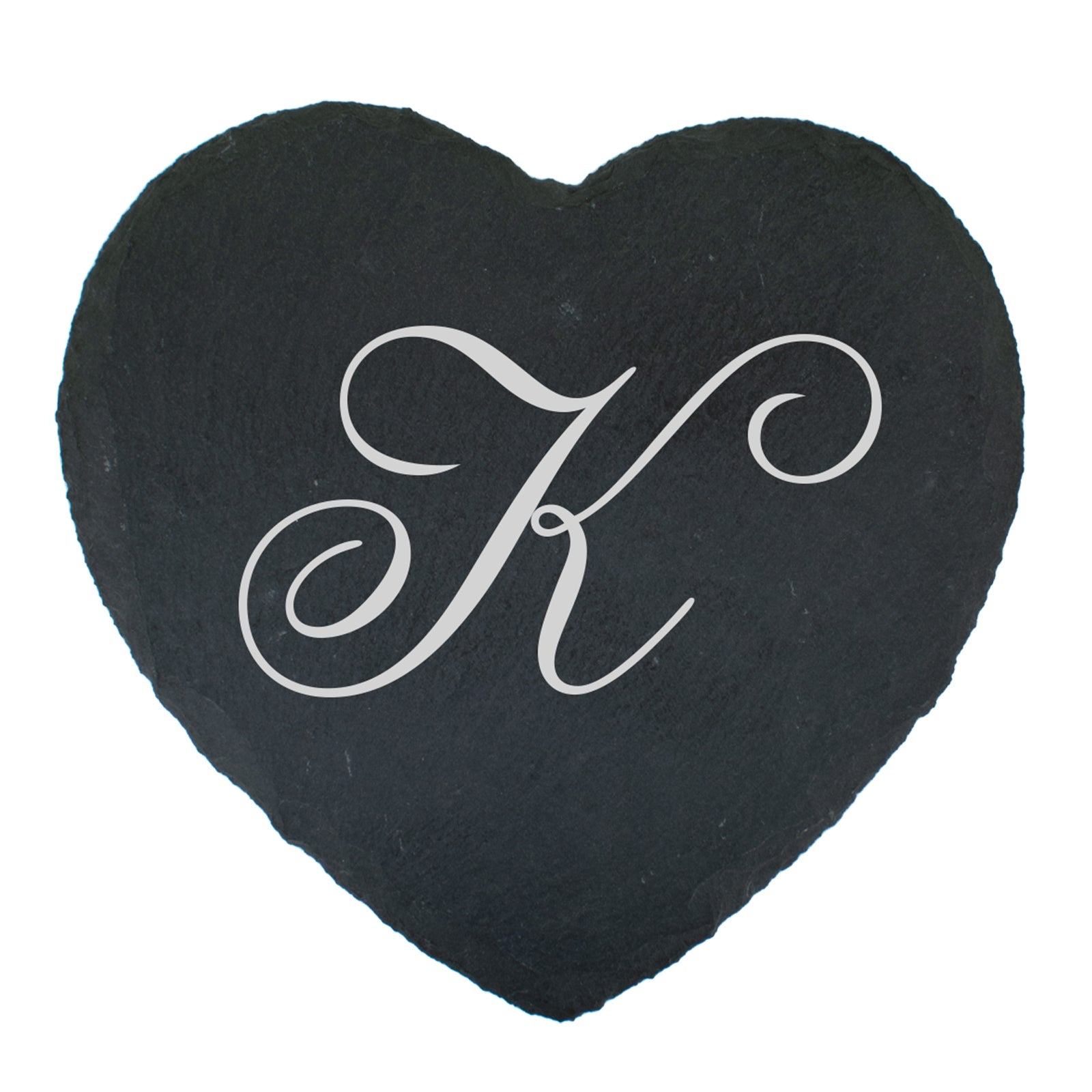 Heart Shaped Slate Coaster - Perfect Gift - Fancy Letter