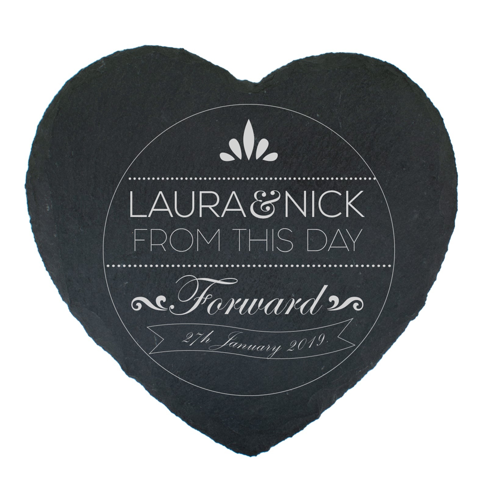 Heart Shaped Slate Coaster - Perfect Gift - A Note