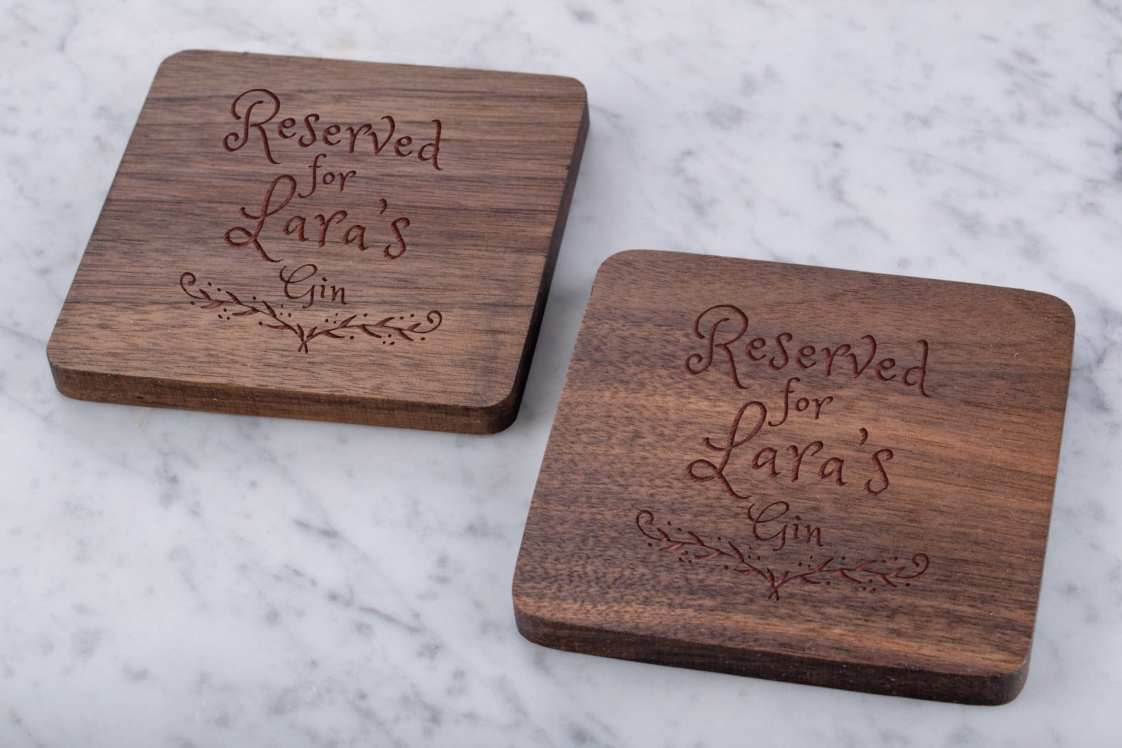 Personalised Engraved Wooden Walnut Coaster - VIP