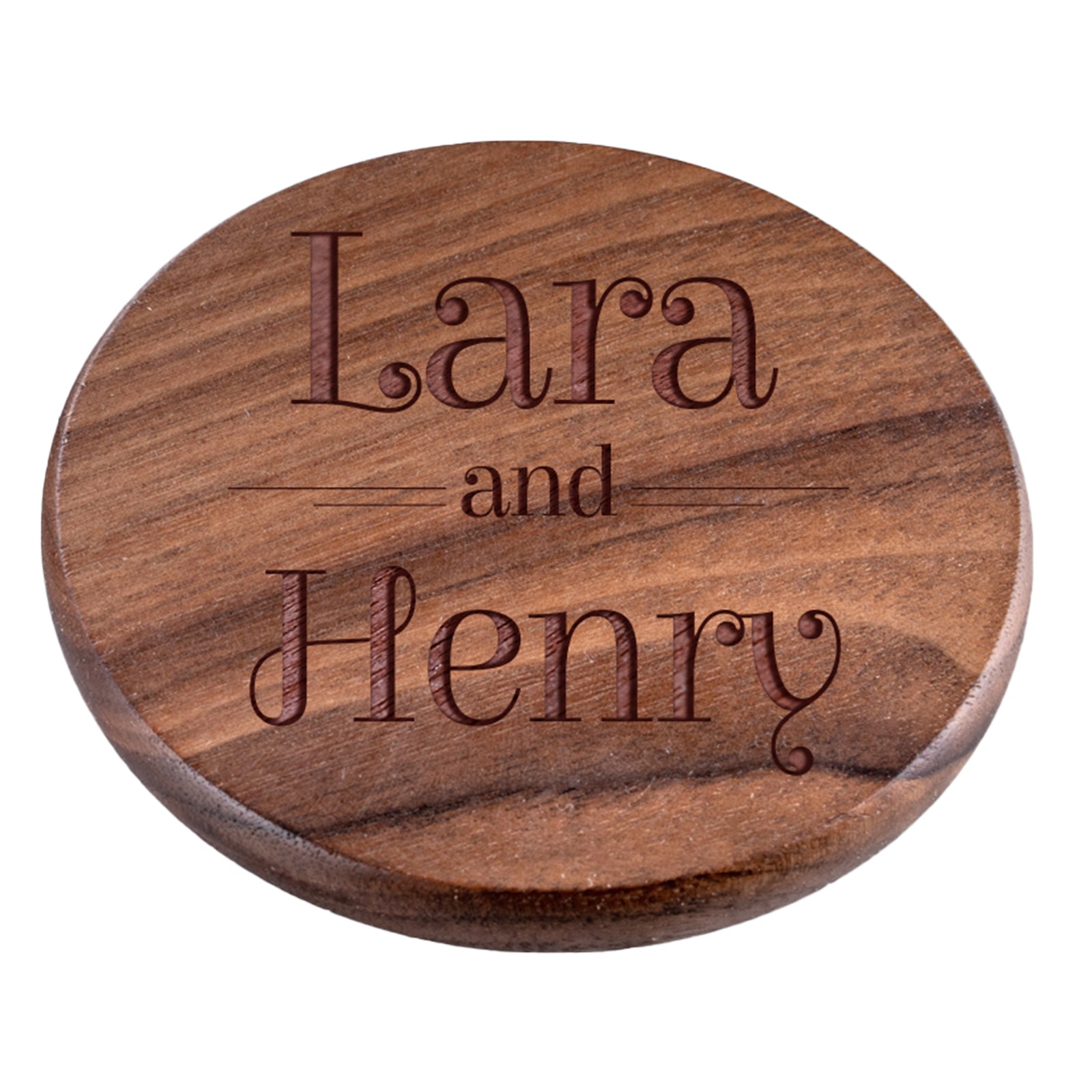 Personalised Engraved Walnut Coaster Round - Birthday Gift