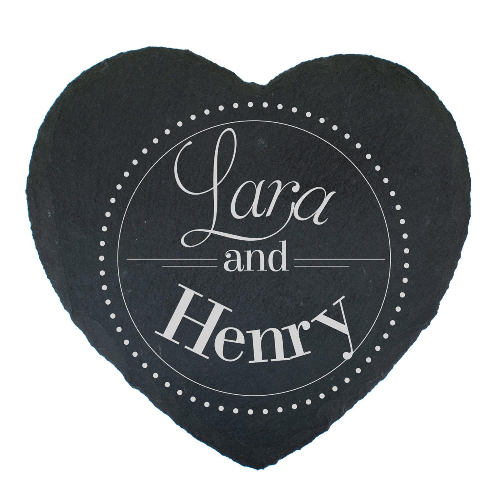 Heart Shaped Slate Coaster - Perfect Gift - Cursive