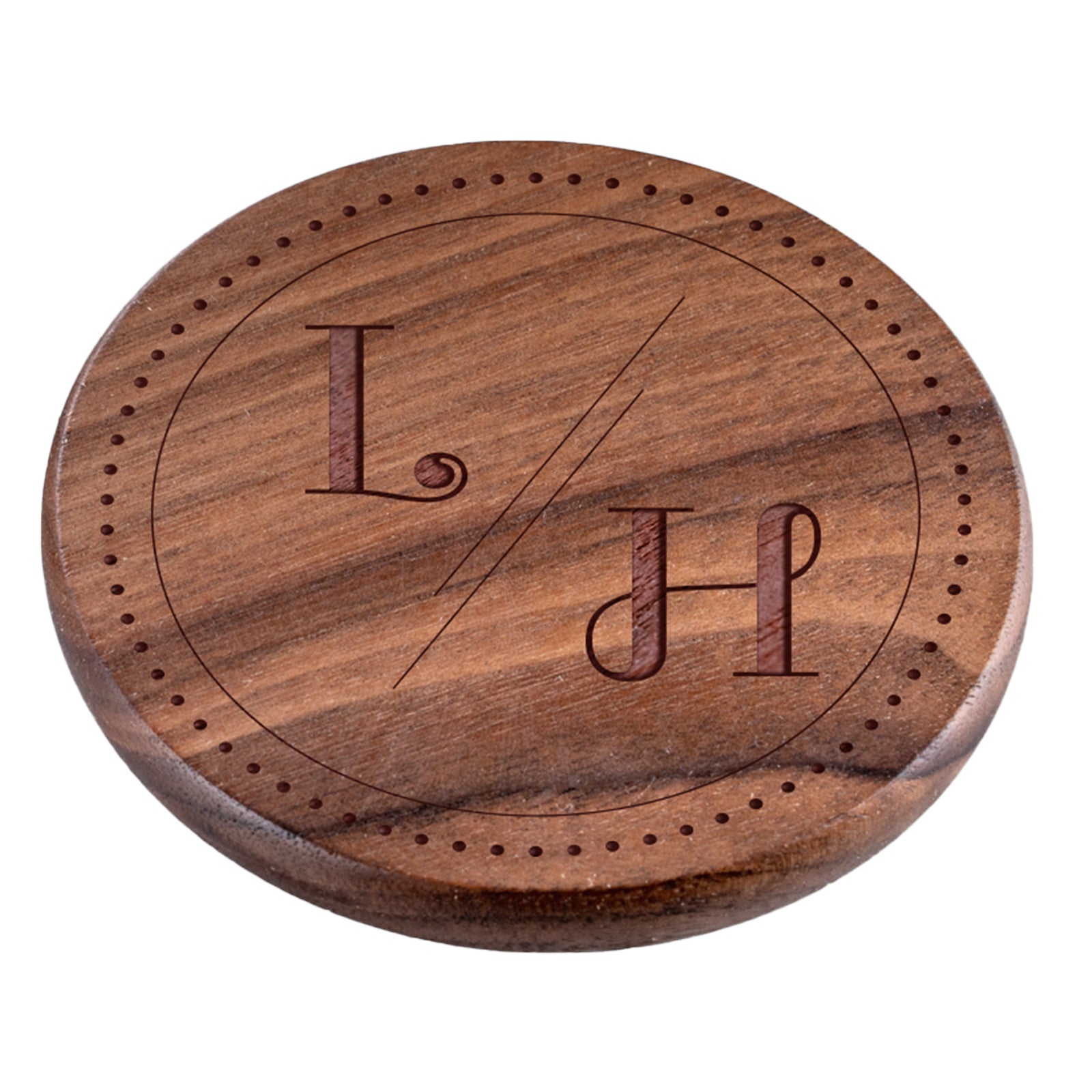 Personalised Engraved Walnut Coaster Round - Perfect for Coffee