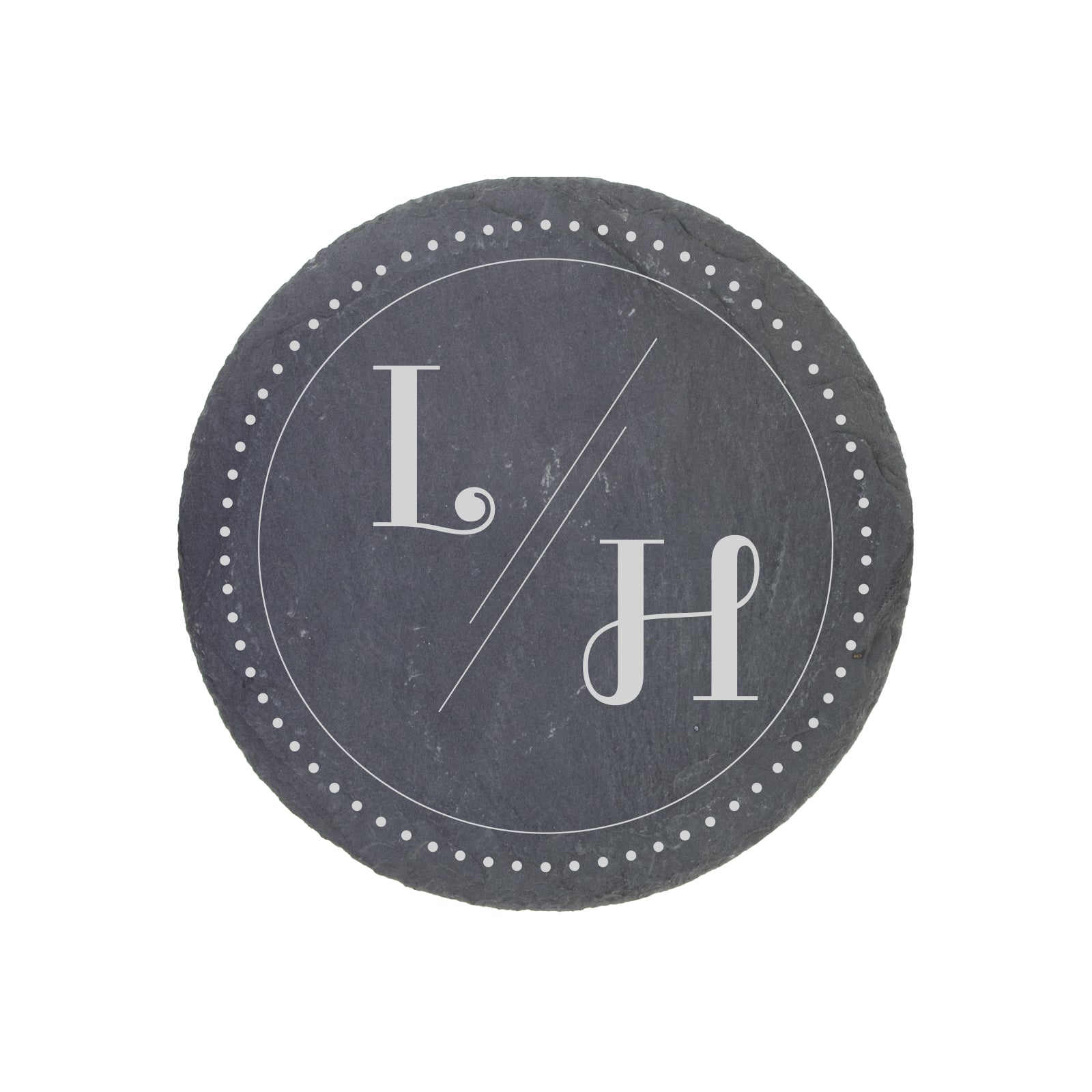 Personalised Engraved Slate Coaster Round - LHHC