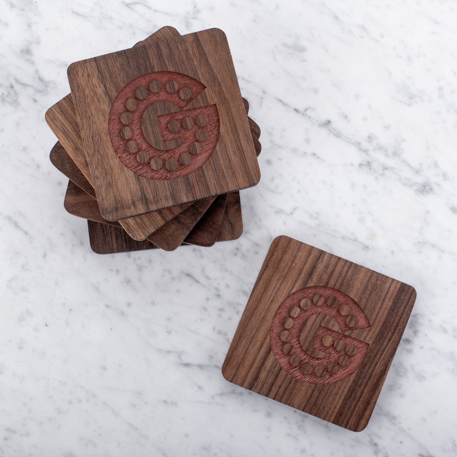 Personalised Engraved Wooden Walnut Coaster - Hole Special