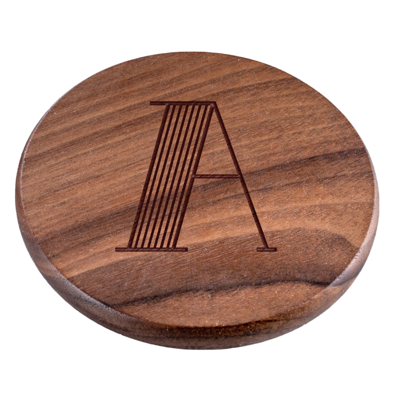 Personalised Engraved Walnut Coaster Round - Vogue