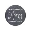 Personalised Engraved Slate Coaster Round - Leafy