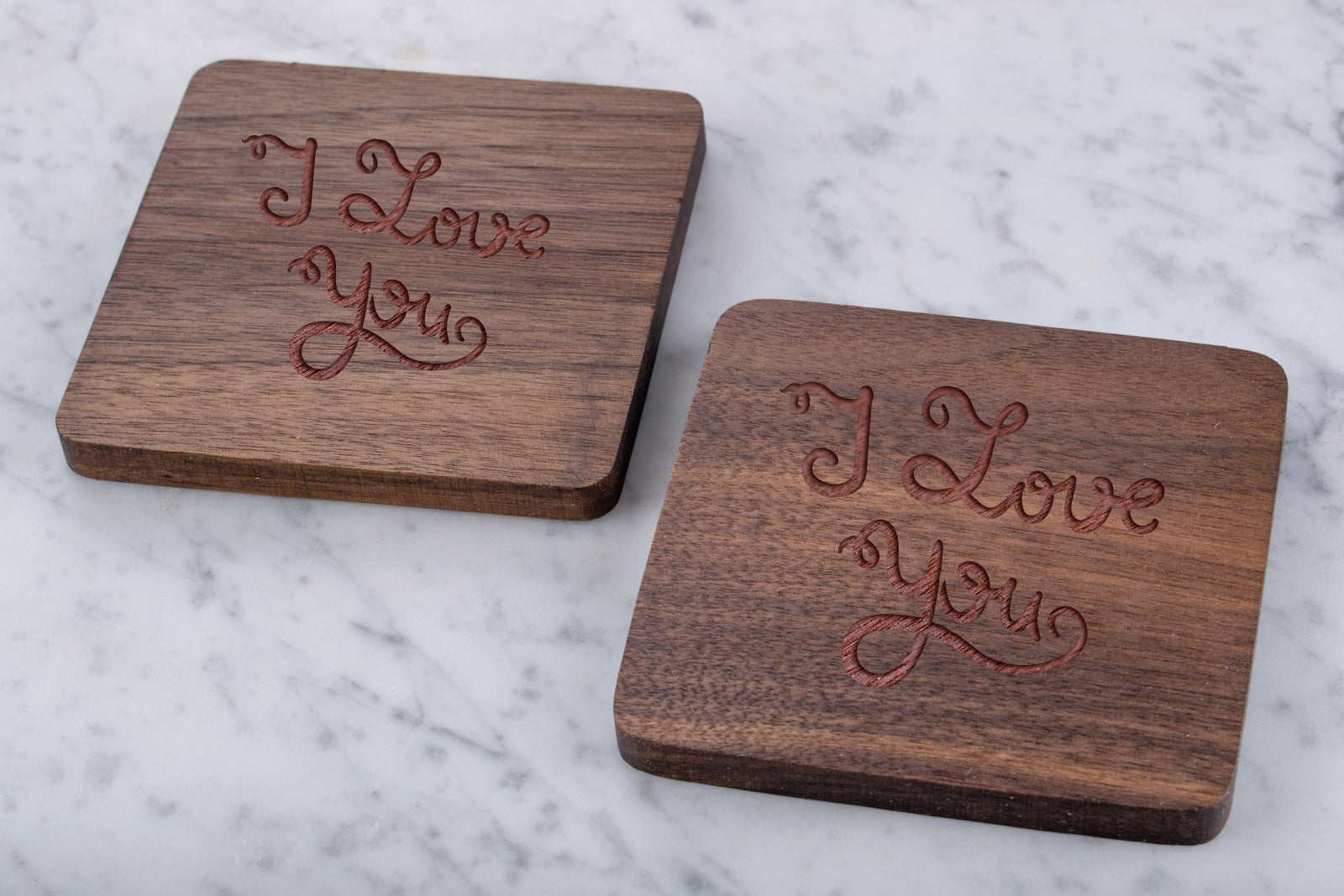 Personalised Engraved Wooden Walnut Coaster - Fairy Text