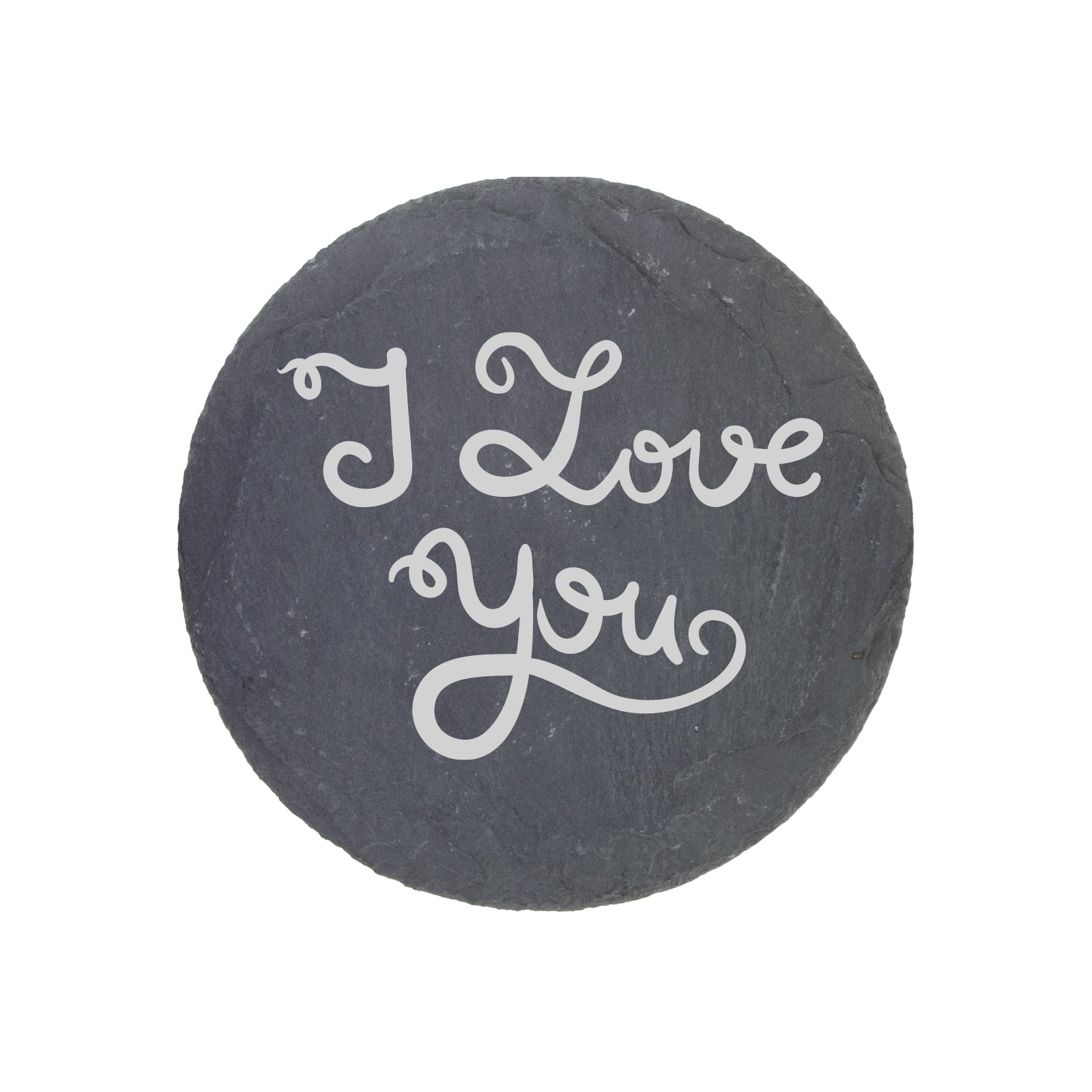 Personalised Engraved Slate Coaster Round - Love you