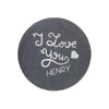 Personalised Engraved Slate Coaster Round - Hearted