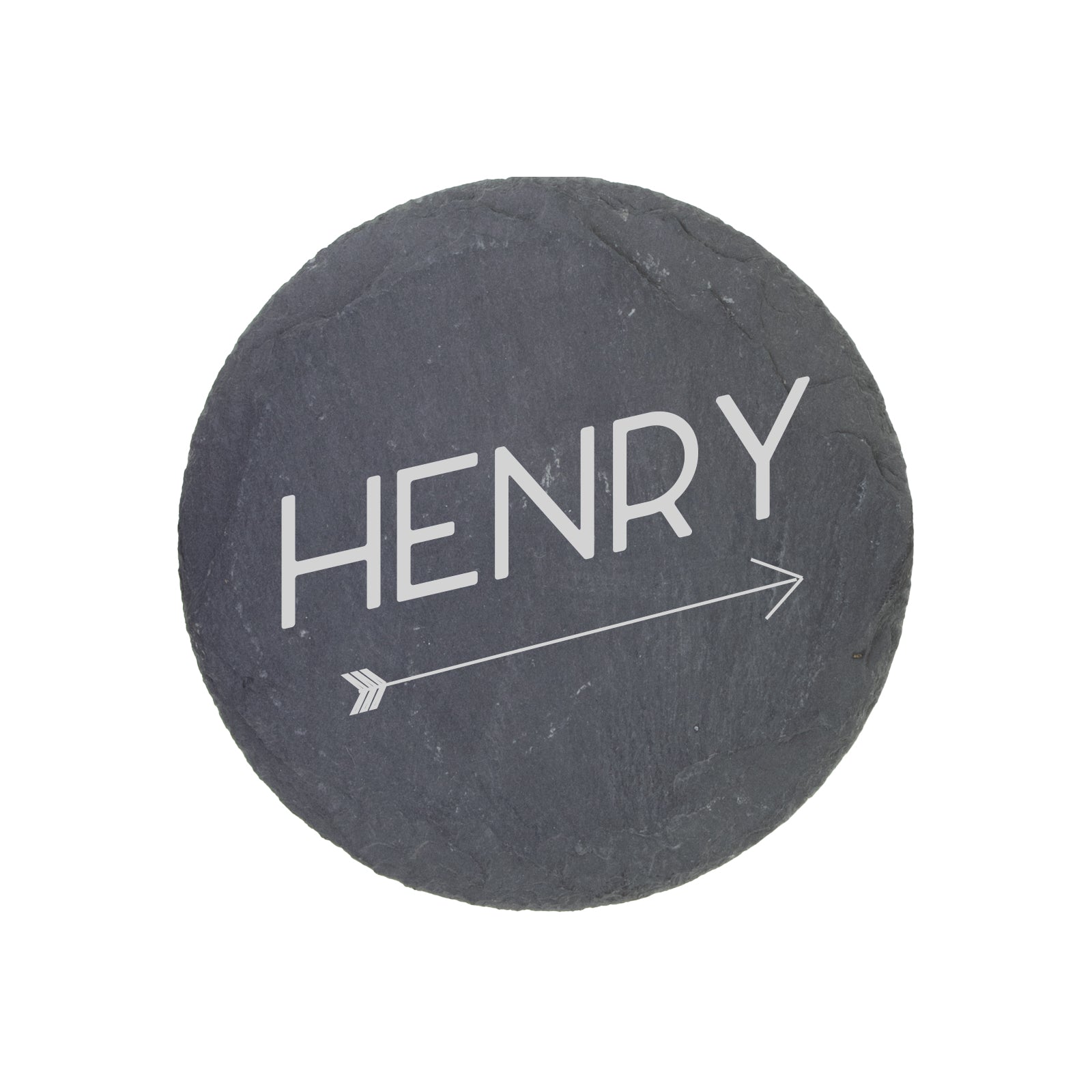 Personalised Engraved Slate Coaster Round - Arrow