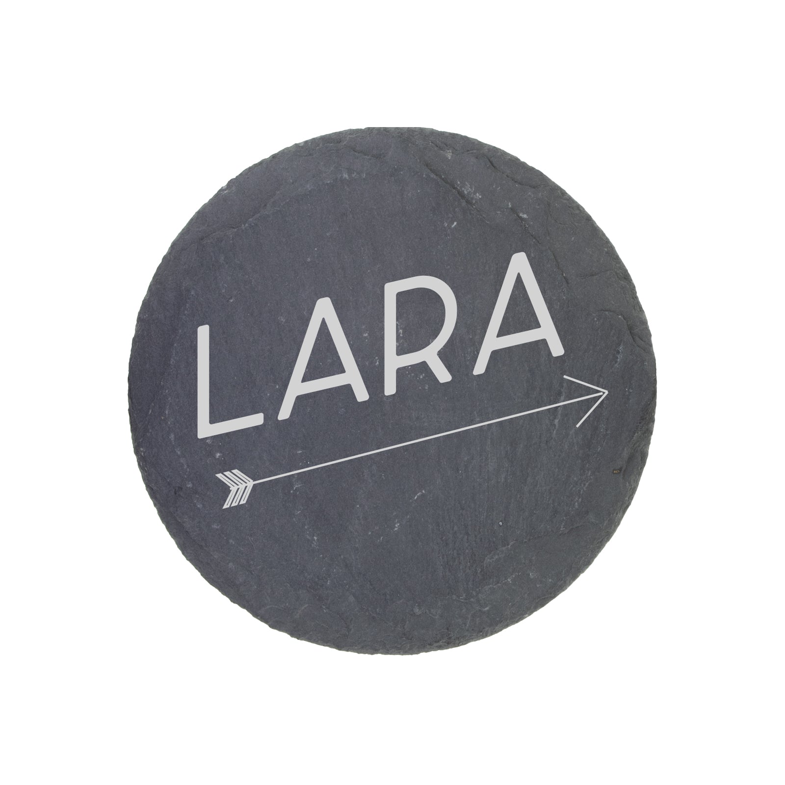 Personalised Engraved Slate Coaster Round - Arrow 2