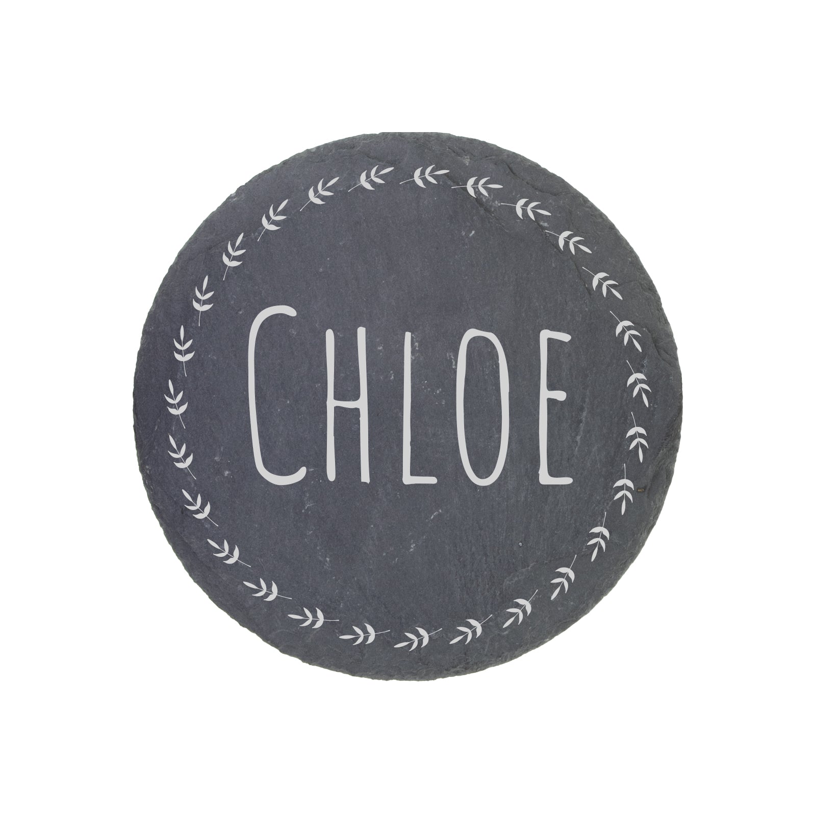 Personalised Engraved Slate Coaster Round - Pattern