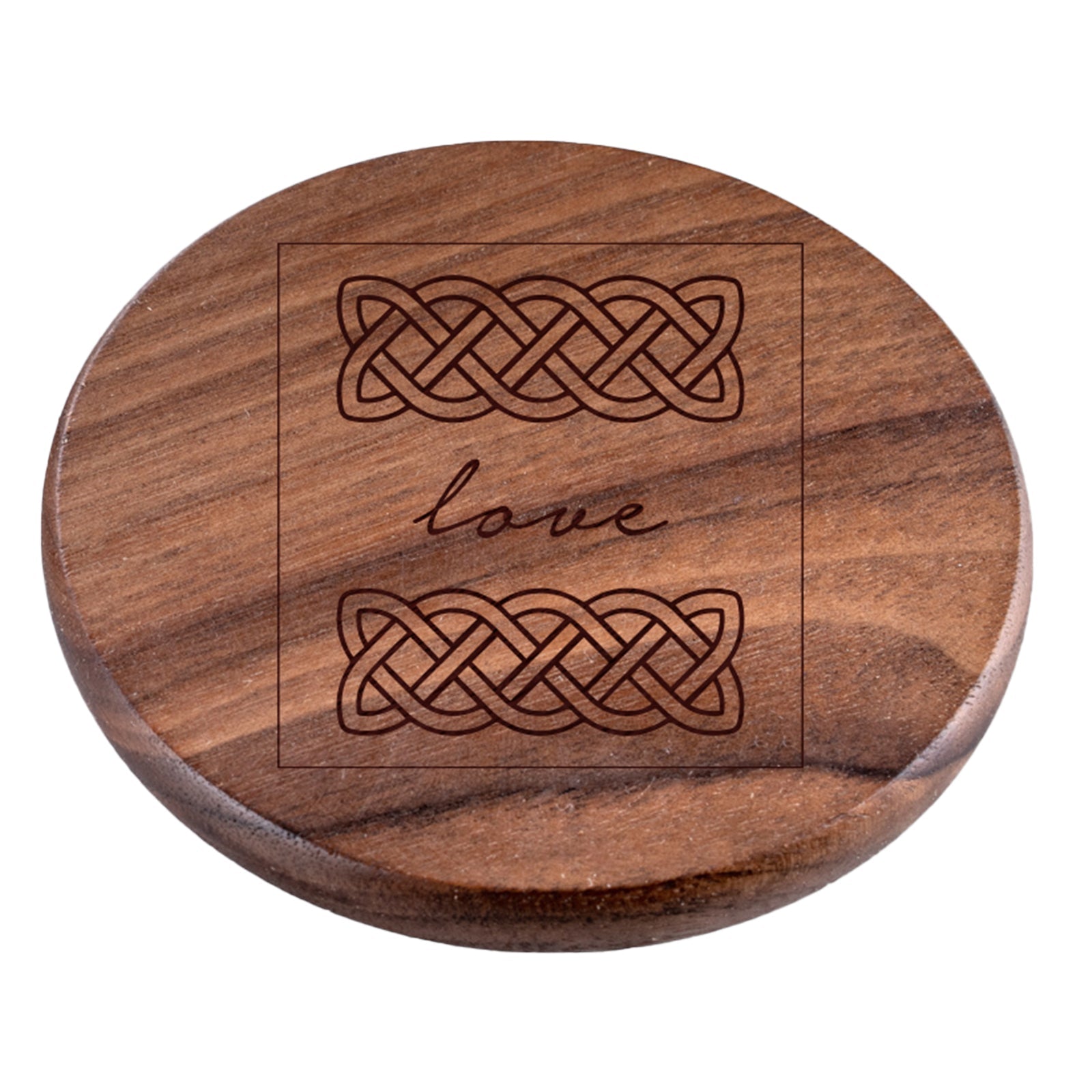 Personalised Engraved Walnut Coaster Round - Odin's Breath