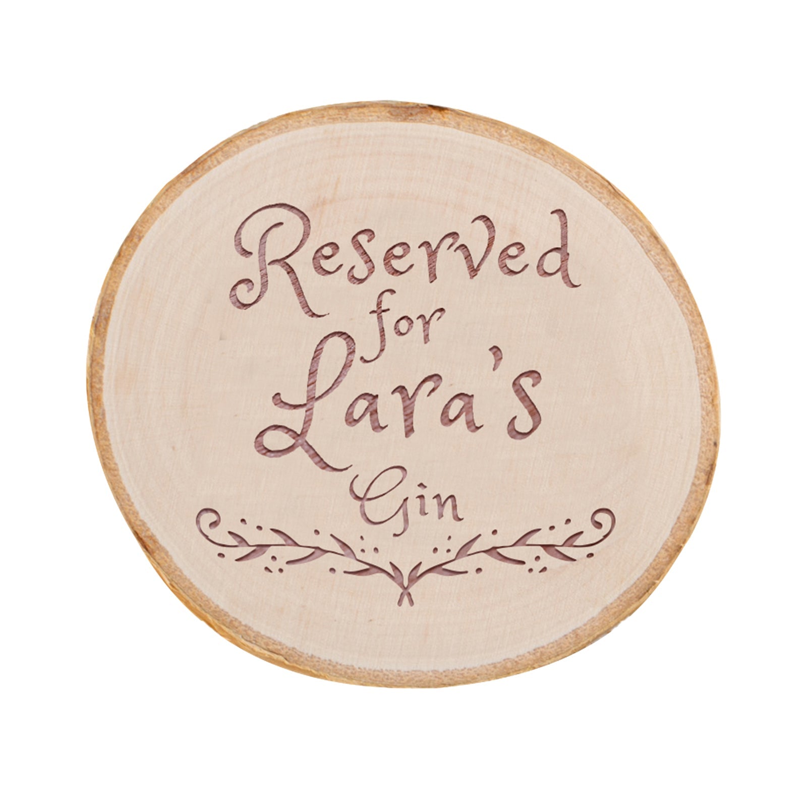 Personalised Engraved Wooden Coaster Wood Log - Solid