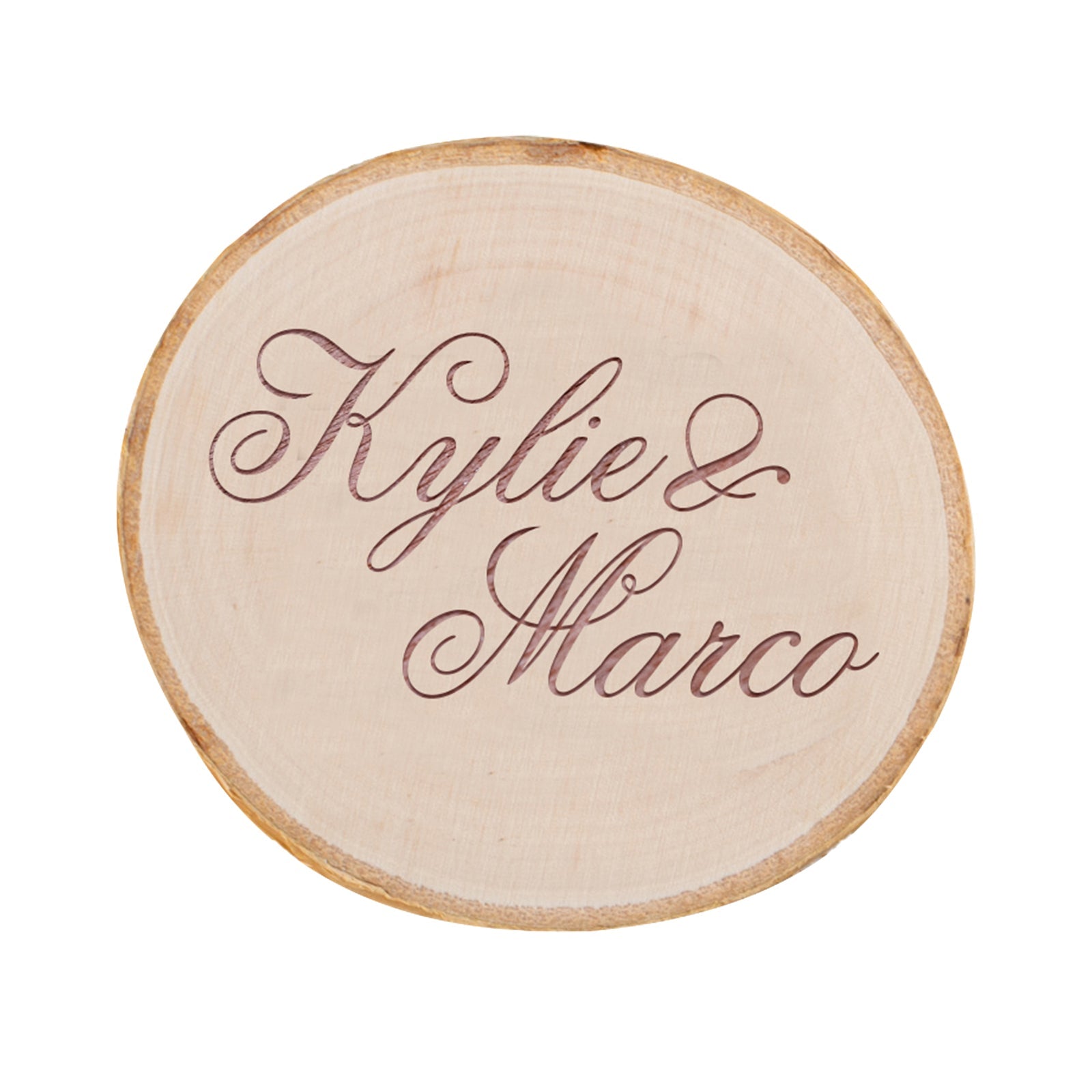 Personalised Engraved Wooden Coaster Wood Log - Drinks Here Please!