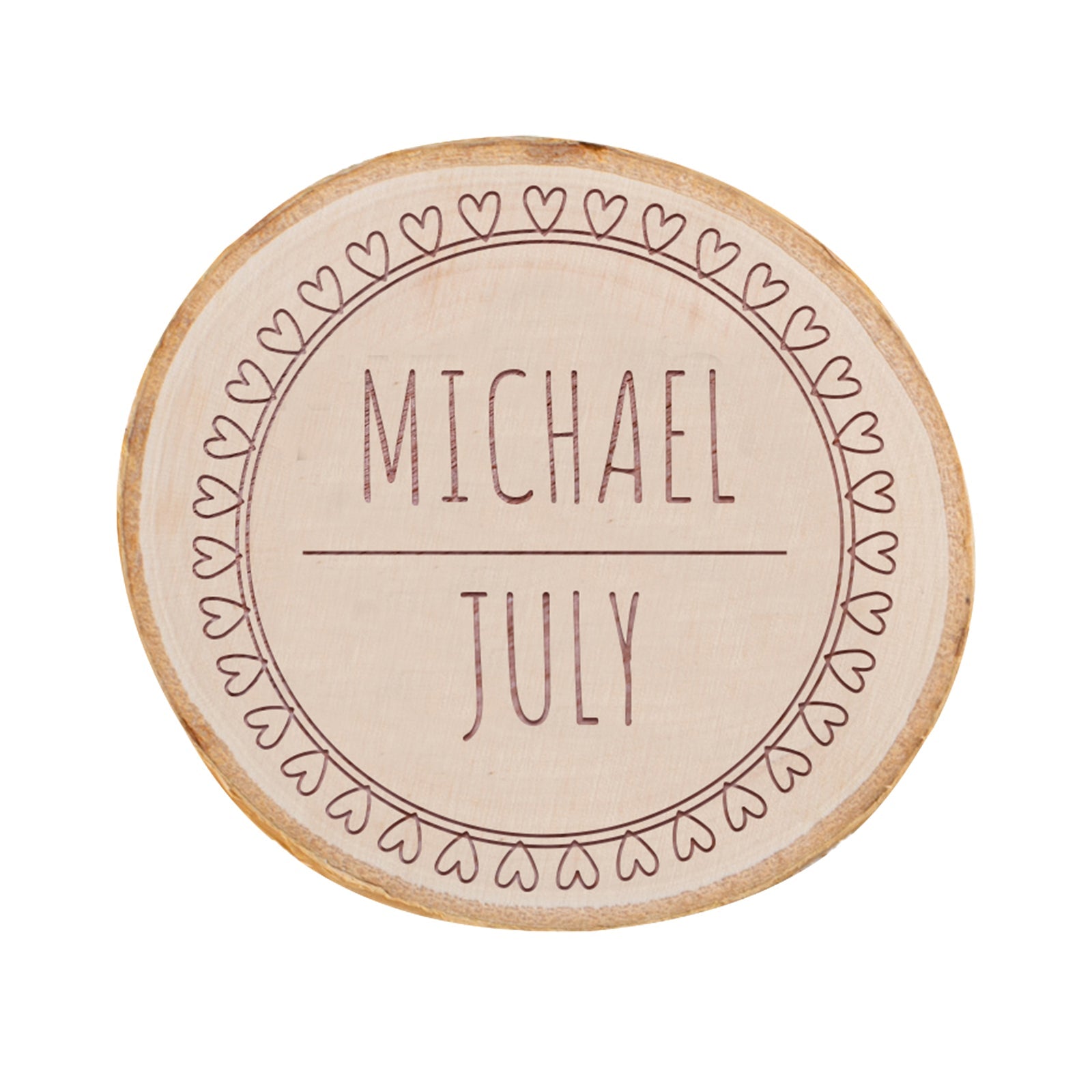 Personalised Engraved Wooden Coaster Wood Log - Best Gift for Her & Him