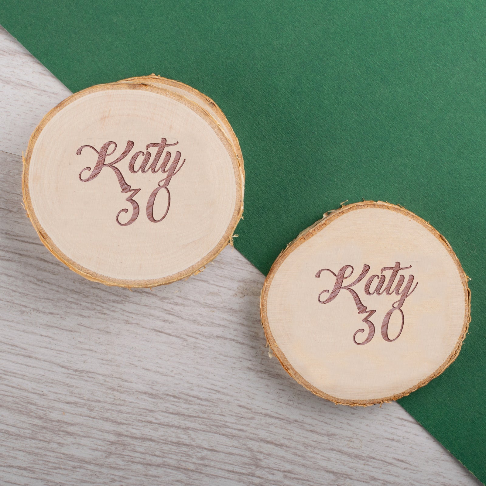 Personalised Engraved Wooden Coaster Wood Log - Gift for Dad