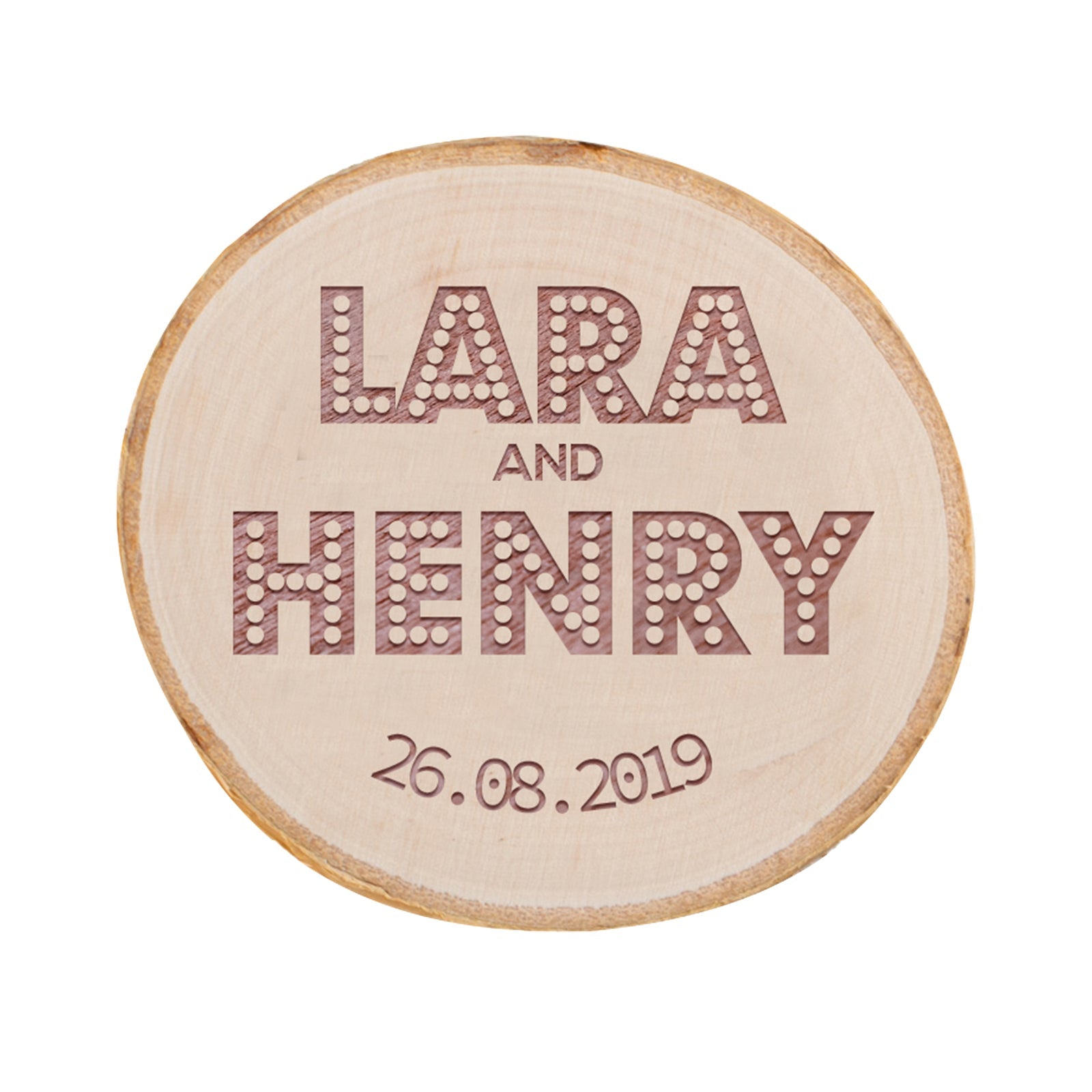 Personalised Engraved Wooden Coaster Wood Log - Gift for Mum