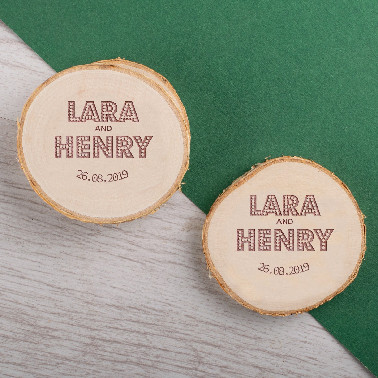 Personalised Engraved Wooden Coaster Wood Log - Gift for Mum