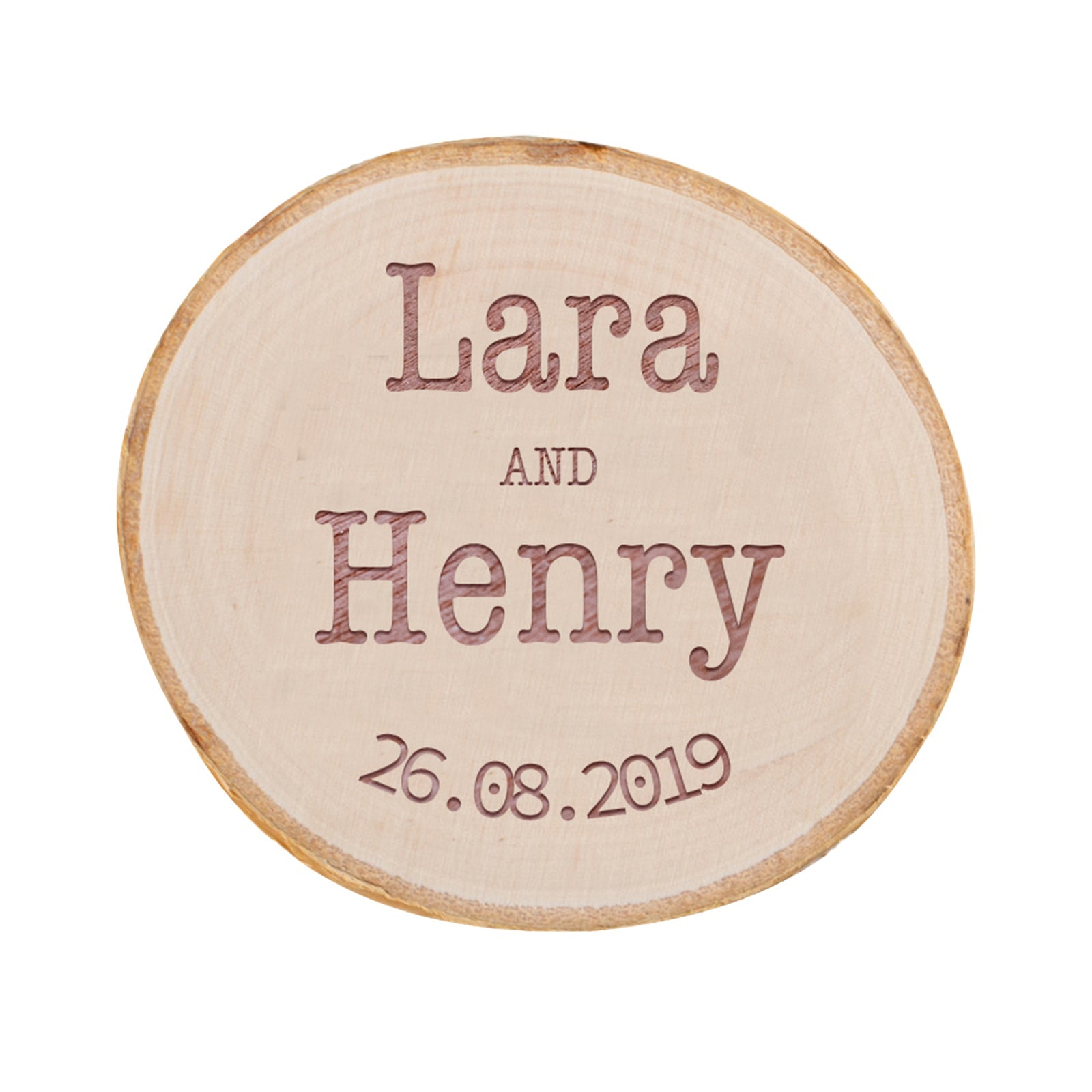 Personalised Engraved Wooden Coaster Wood Log - Any Message Here