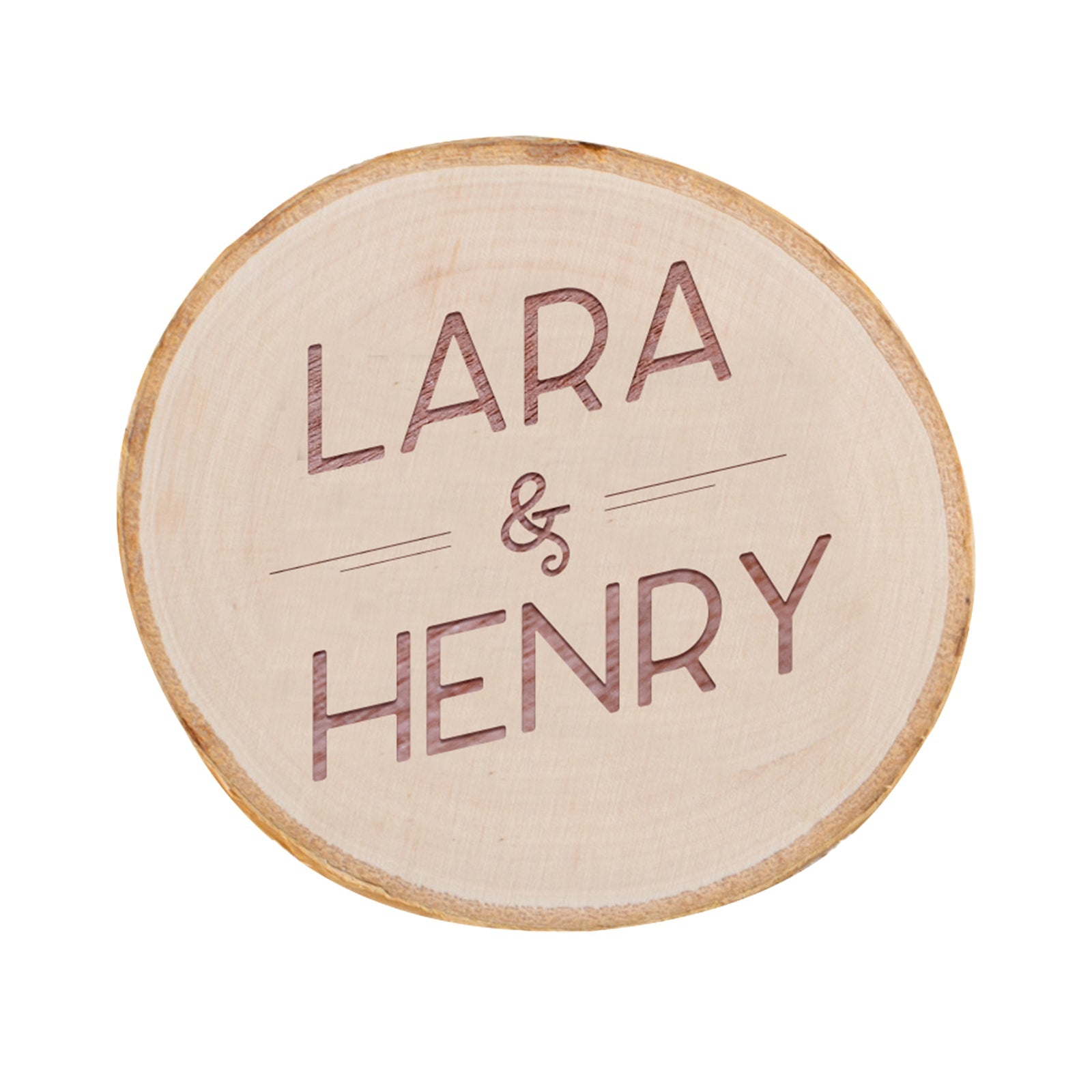 Personalised Engraved Wooden Coaster Wood Log - Standard