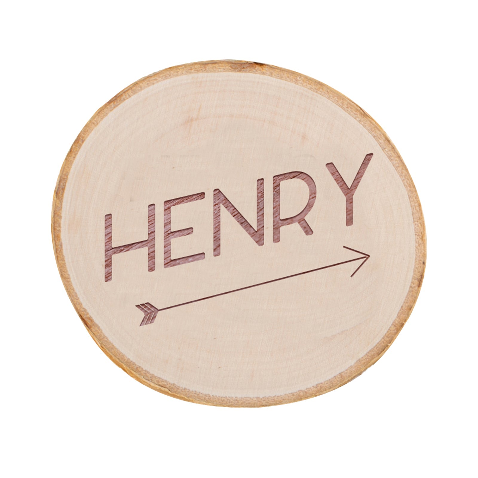 Personalised Engraved Wooden Coaster Wood Log - Arrow