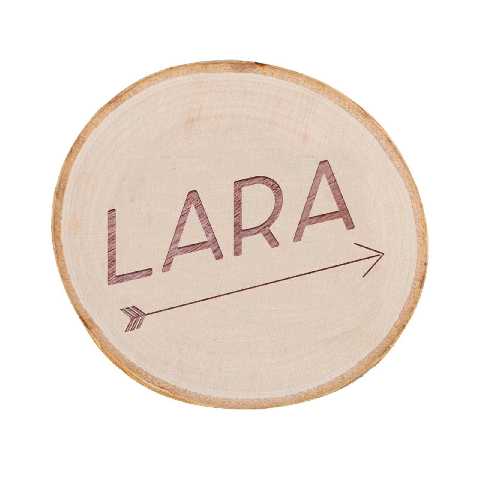 Personalised Engraved Wooden Coaster Wood Log - Arrow 2