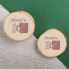 Personalised Engraved Wooden Coaster Wood Log - Tea Time