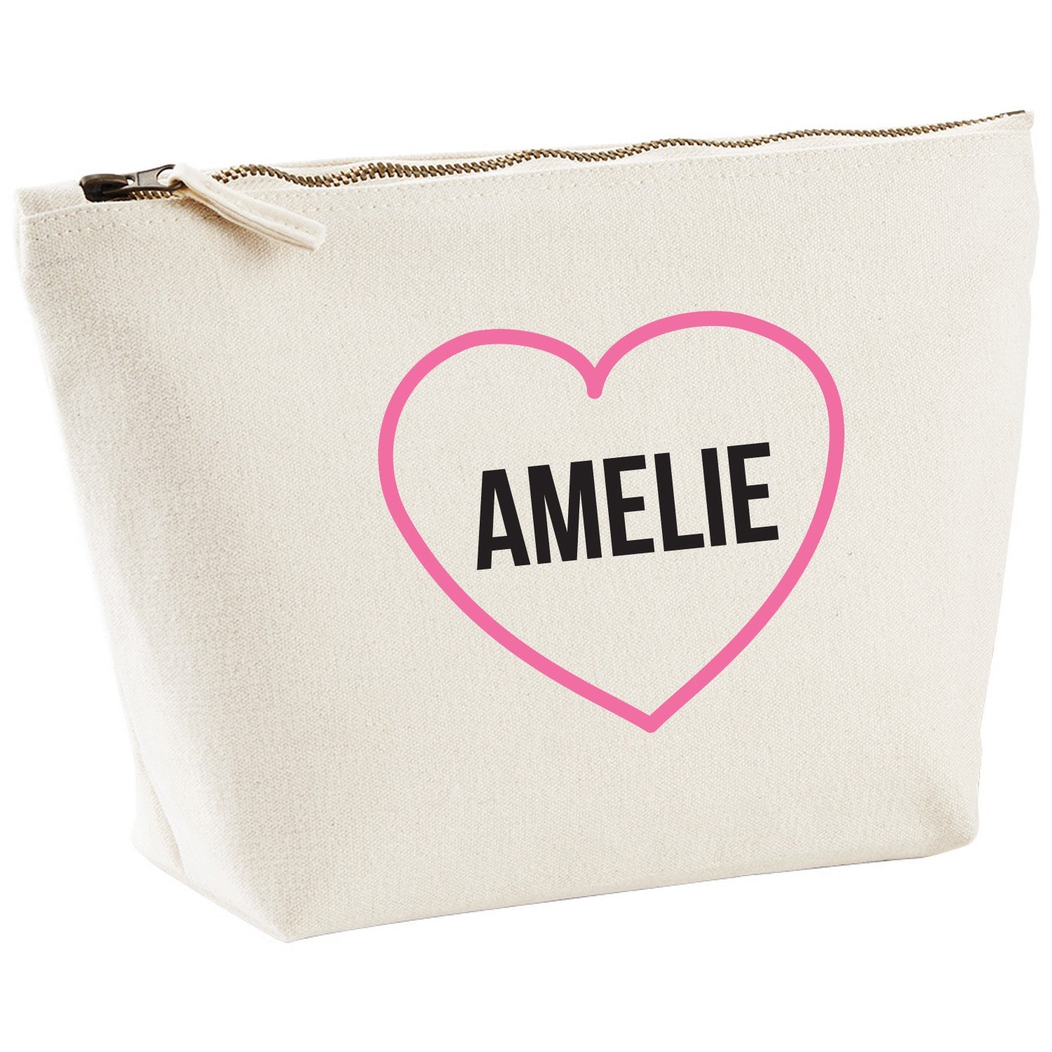 Personalised Canvas Makeup Bag - Perfect Gift  - Hearts