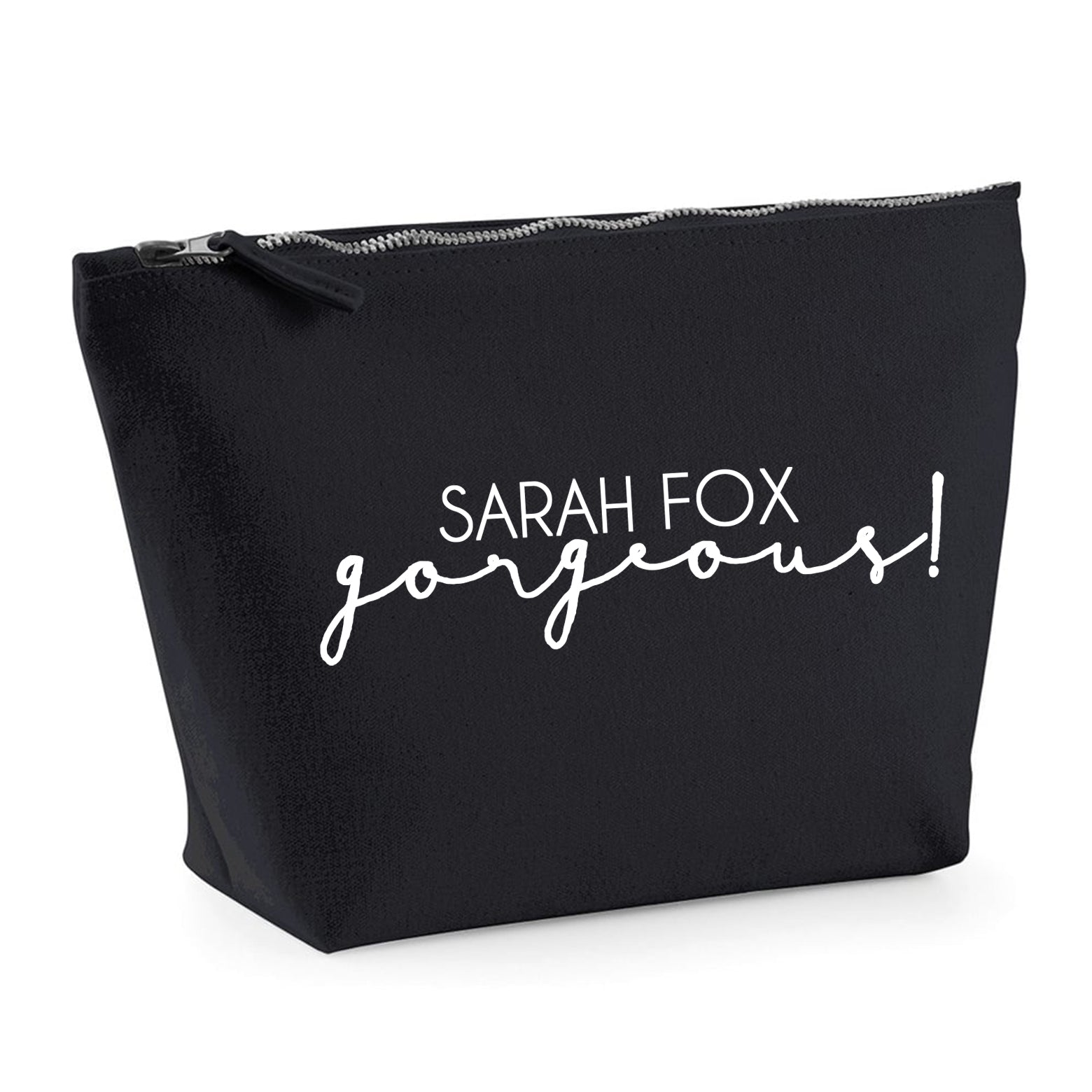 Personalised Canvas Makeup Bag - Perfect Gift   - White Cursive