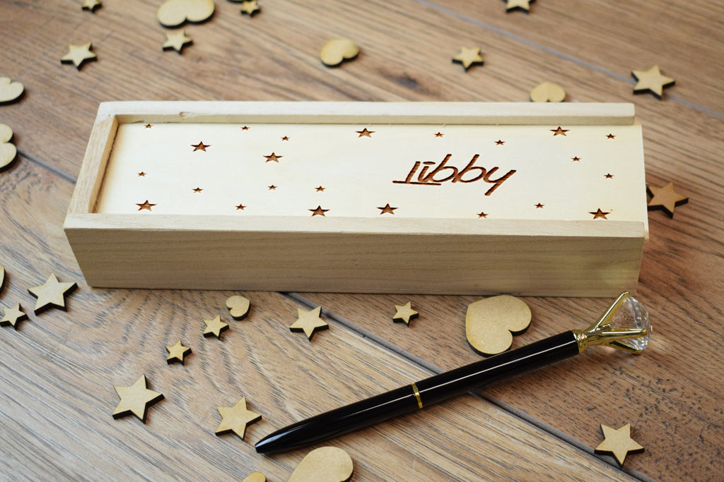 Personalised Wooden Pencil Box - For Stationary!