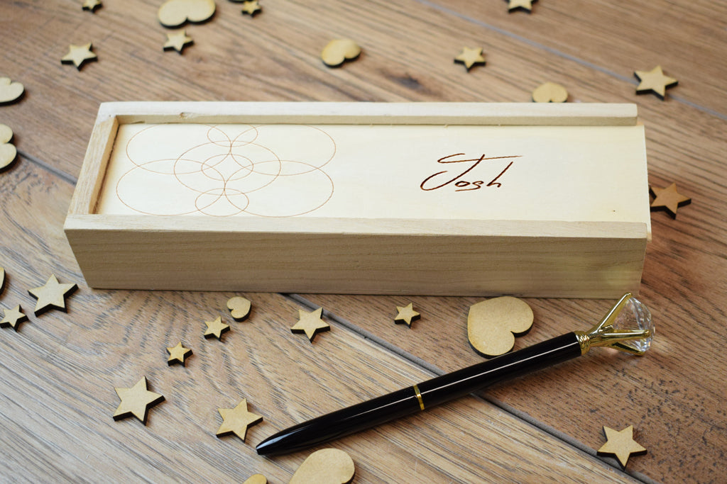 Personalised Wooden Pencil Box - Perfect Gift