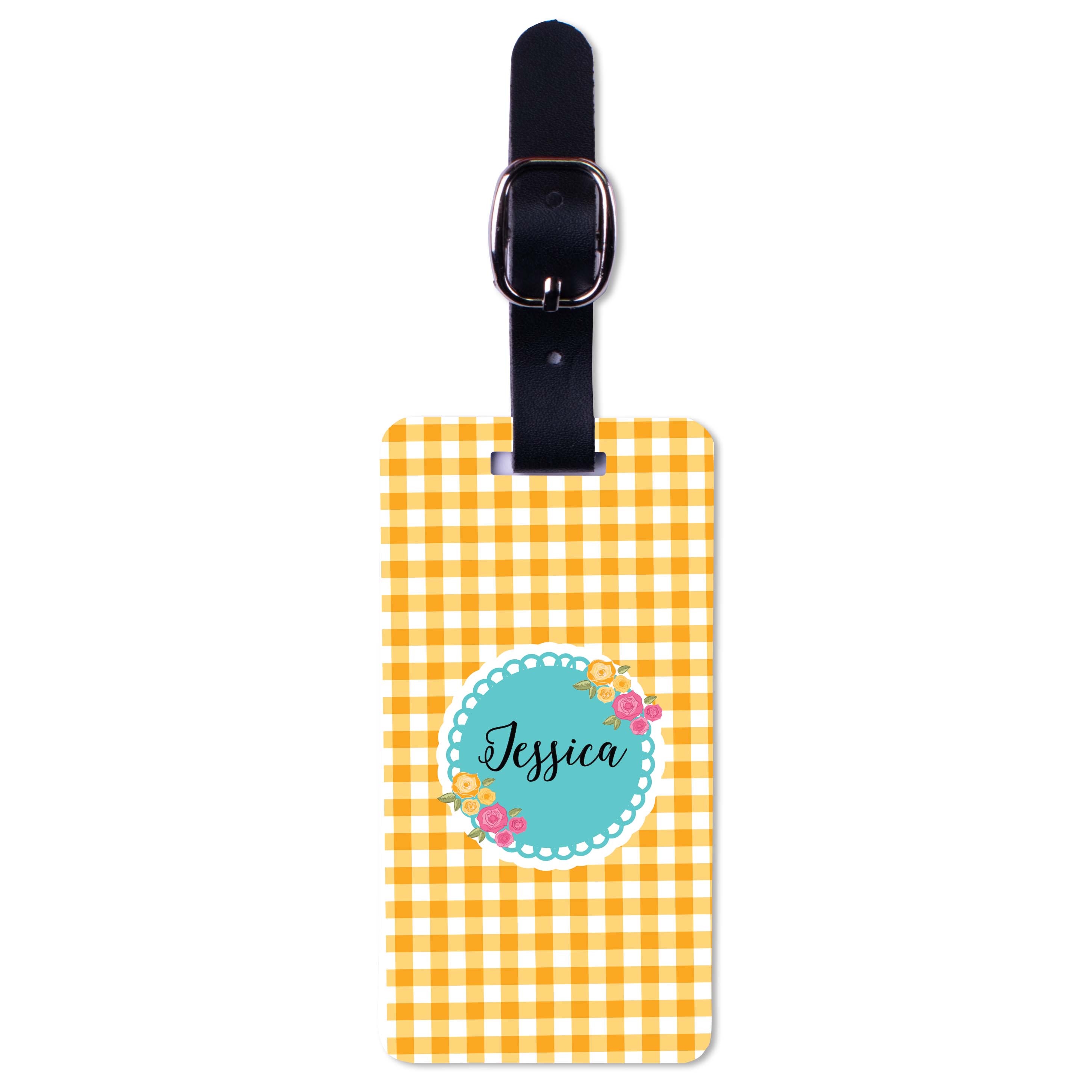 Shabby Chic Luggage tags -  Yellow