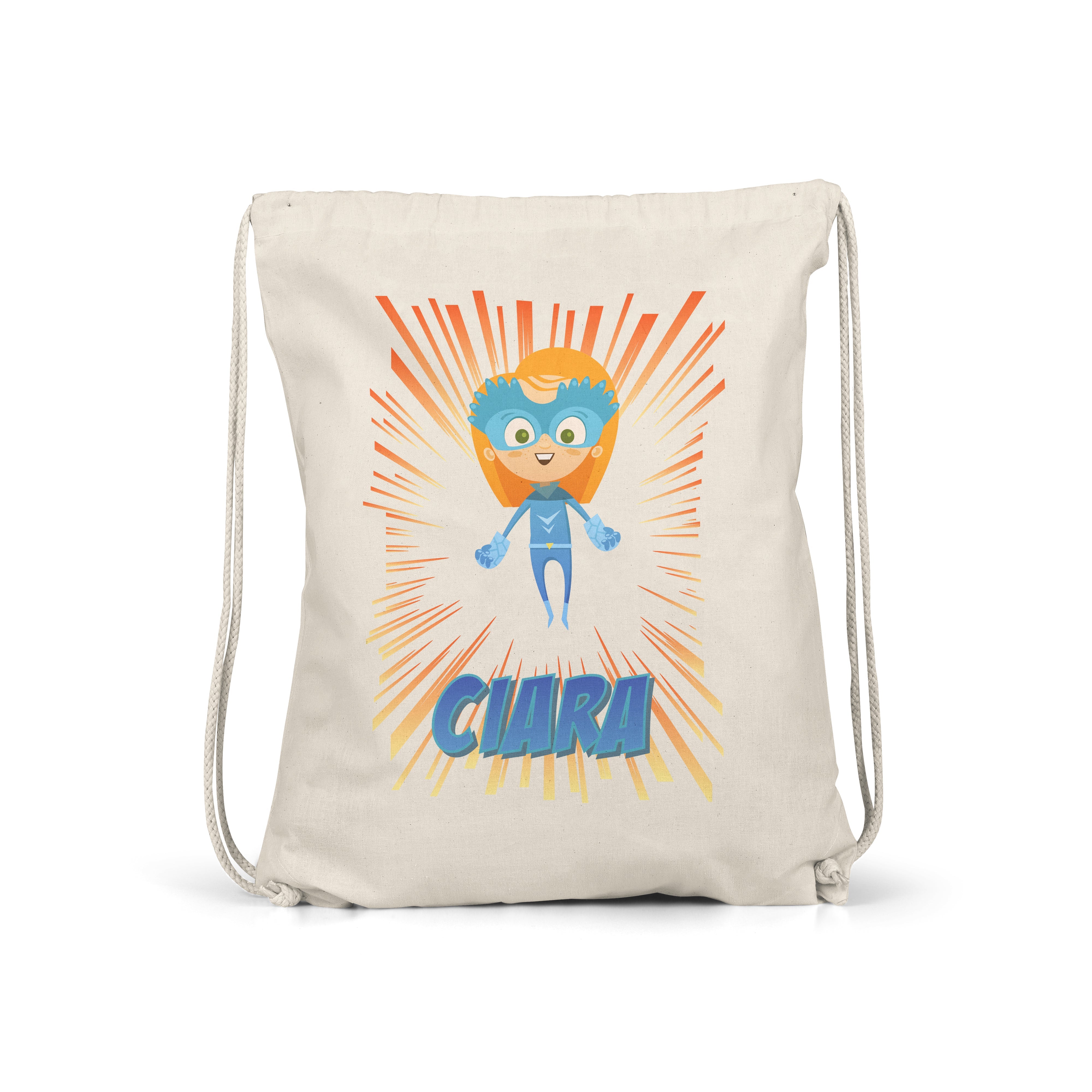 Personalised Kids Gym Bag - Blue Superhero