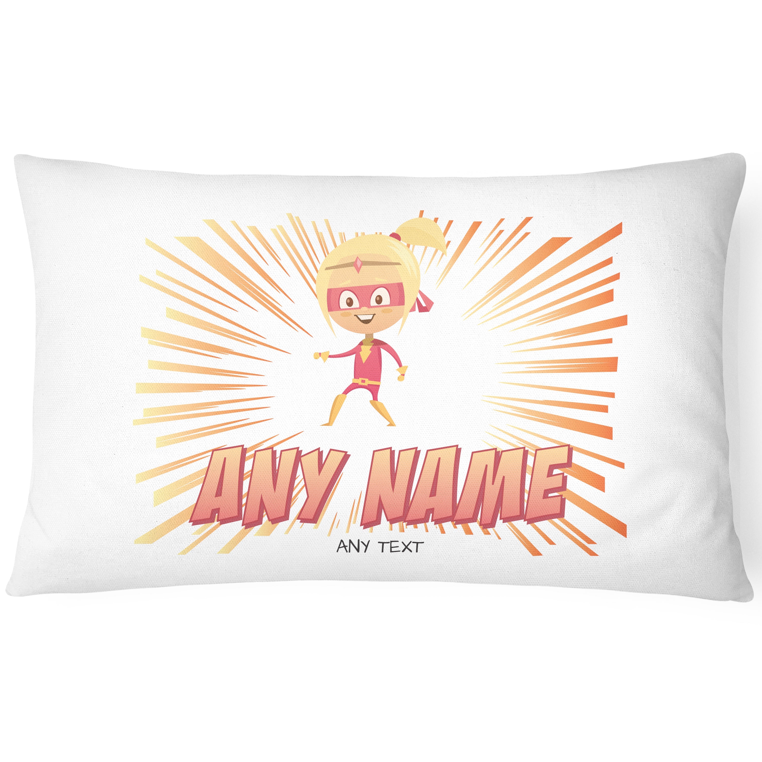 Personalised Children Superhero Pillowcase - Orange