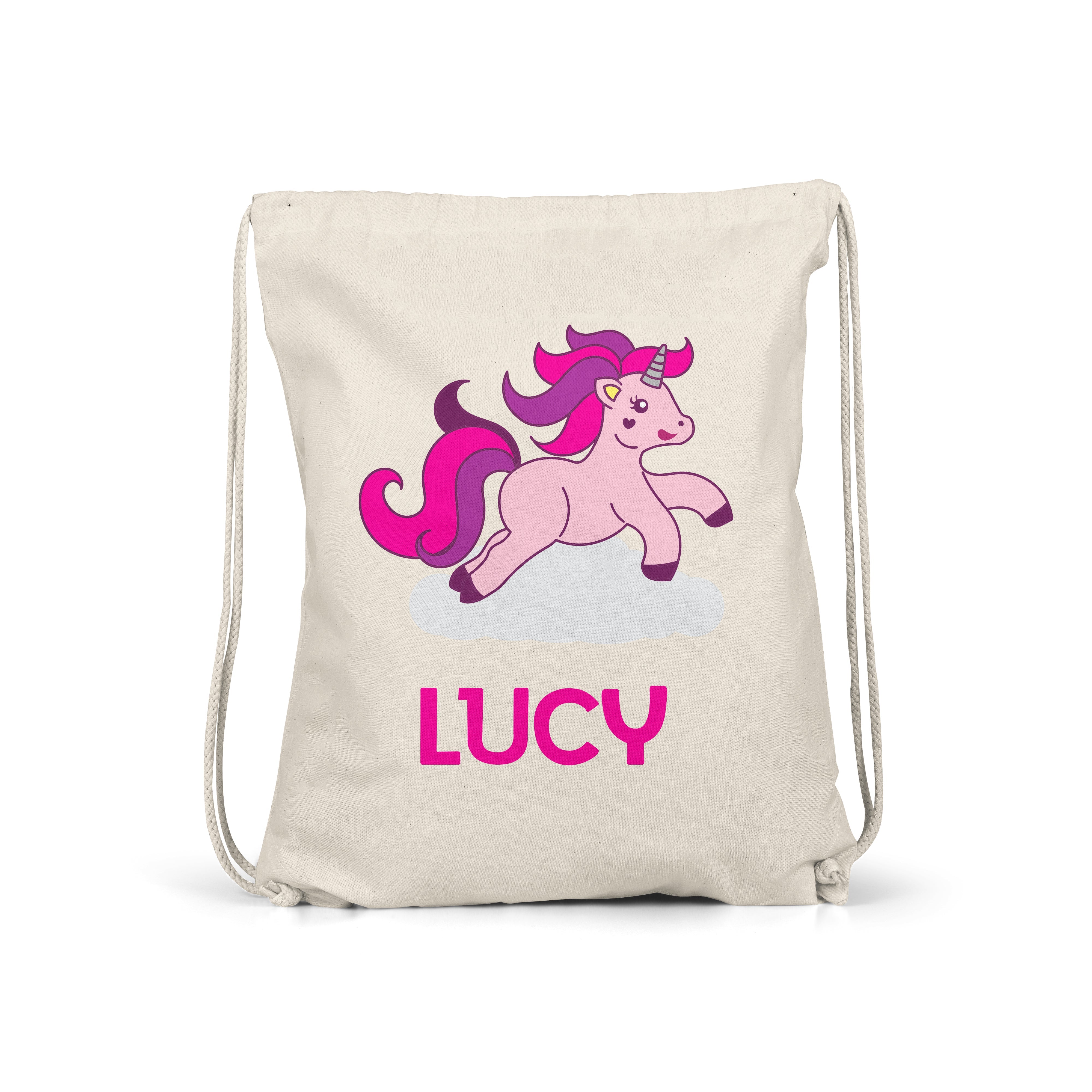 Personalised Kids Gym Bag - Red Unicorn