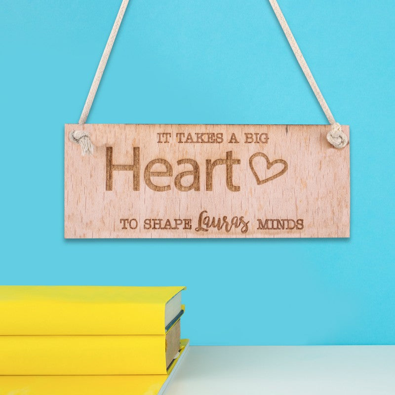 Personalised Wooden Door Sign - Heart to Shape