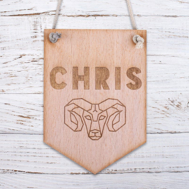 Personalised Wooden Door Sign - Horned God