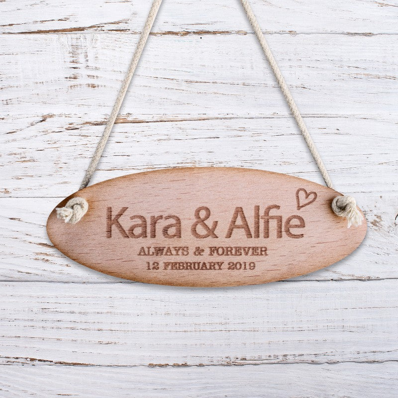 Personalised Wooden Door Sign - Rounded